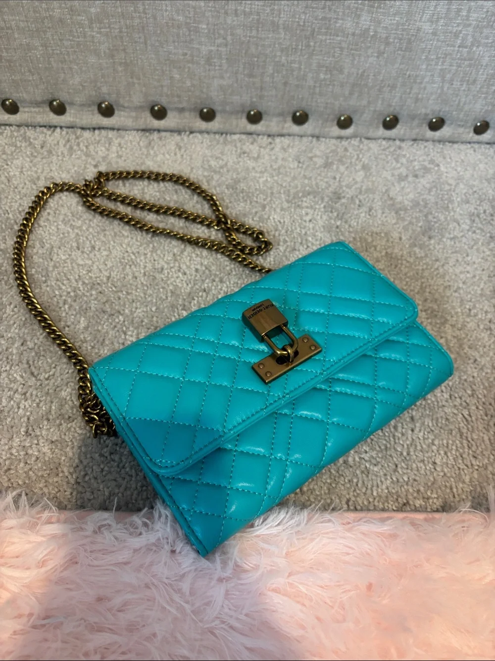 Kurt Geiger wallet on chain leather